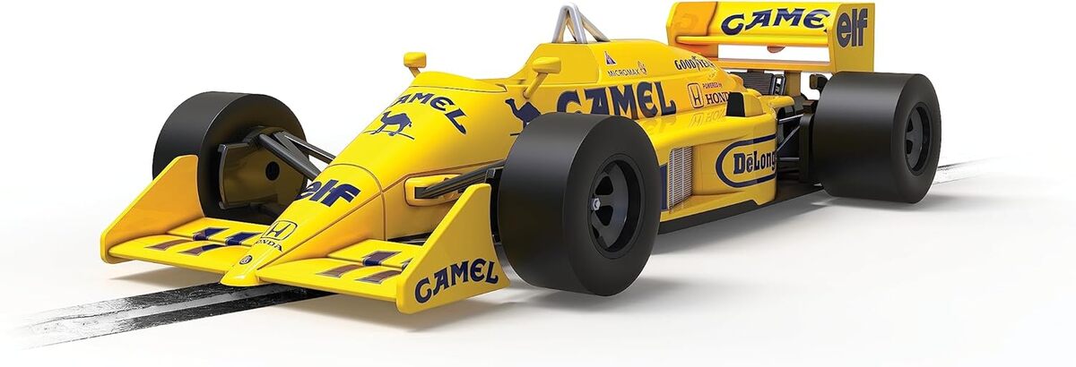 Test Scalextric Lotus 99T Camel 1987 : vitesse à l'échelle 1 : 32