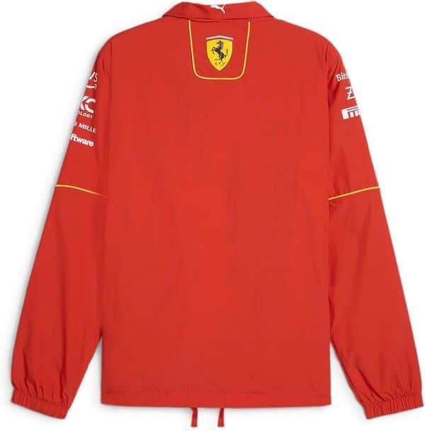 PUMA Veste de l'entraîneur de l'équipe Scuderia Ferrari 2024 pour hommes - Rouge Brûlé