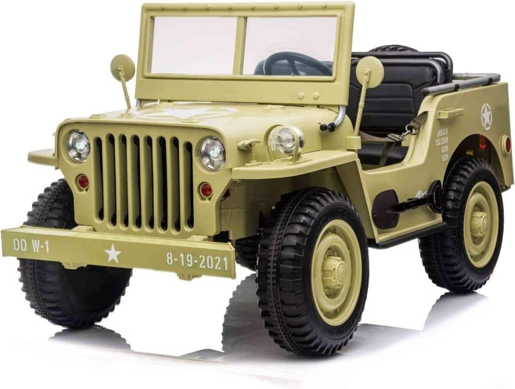 Test de la RIRICAR 4x4 électrique Enfants USA Army 12V