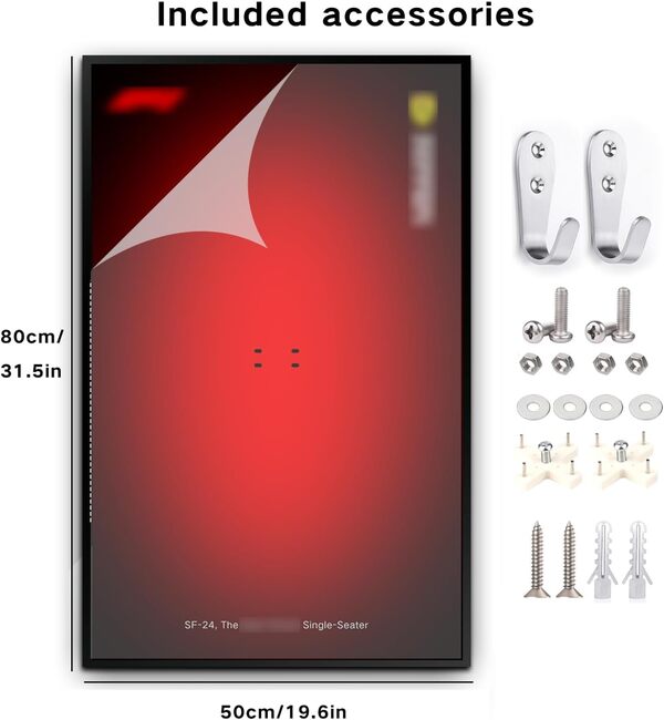 JKZUZU Panneau mural pour Lego 42207 Ferrari SF-24 F1, objets de collection pour adultes pour blocs de construction muraux de voiture Lego, idéal pour les amateurs de Lego (panneau mural uniquement)