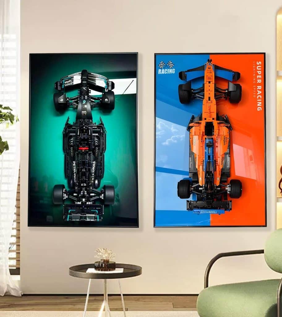Test tableau mural iCUANUTY pour Lego Technic Mercedes-AMG F1
