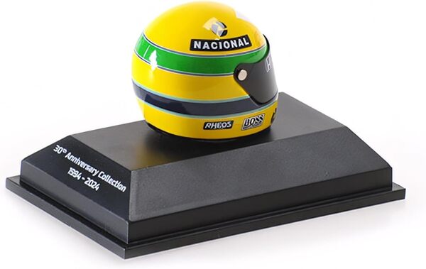 Minichamps 540309101 - Helmet Casco Ayrton Senna World Champion 1991 - échelle 1/8 - modèle de Voiture