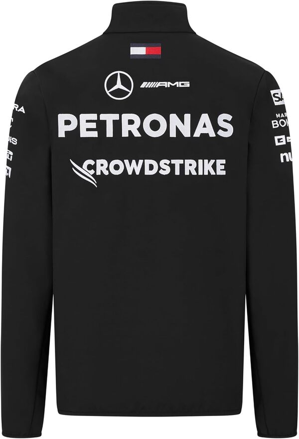 Mercedes AMG Petronas Veste Softshell de l'équip F1 2024 pour hommes - Noir - Taille: S