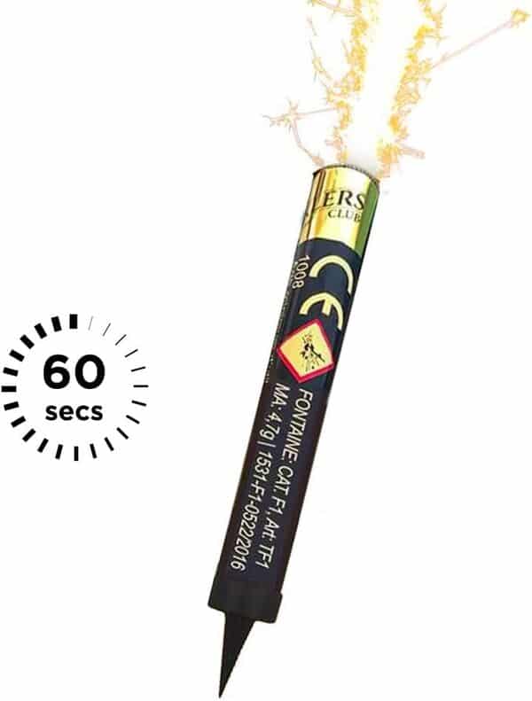 Carton de 480 Fontaines à Gateaux Scintillantes durée 60 Secondes pour Gateaux et Bouteilles de Champagne, Bougie lumineuse d'ambiance pour anniversaire 1 Minute - Catégorie F1