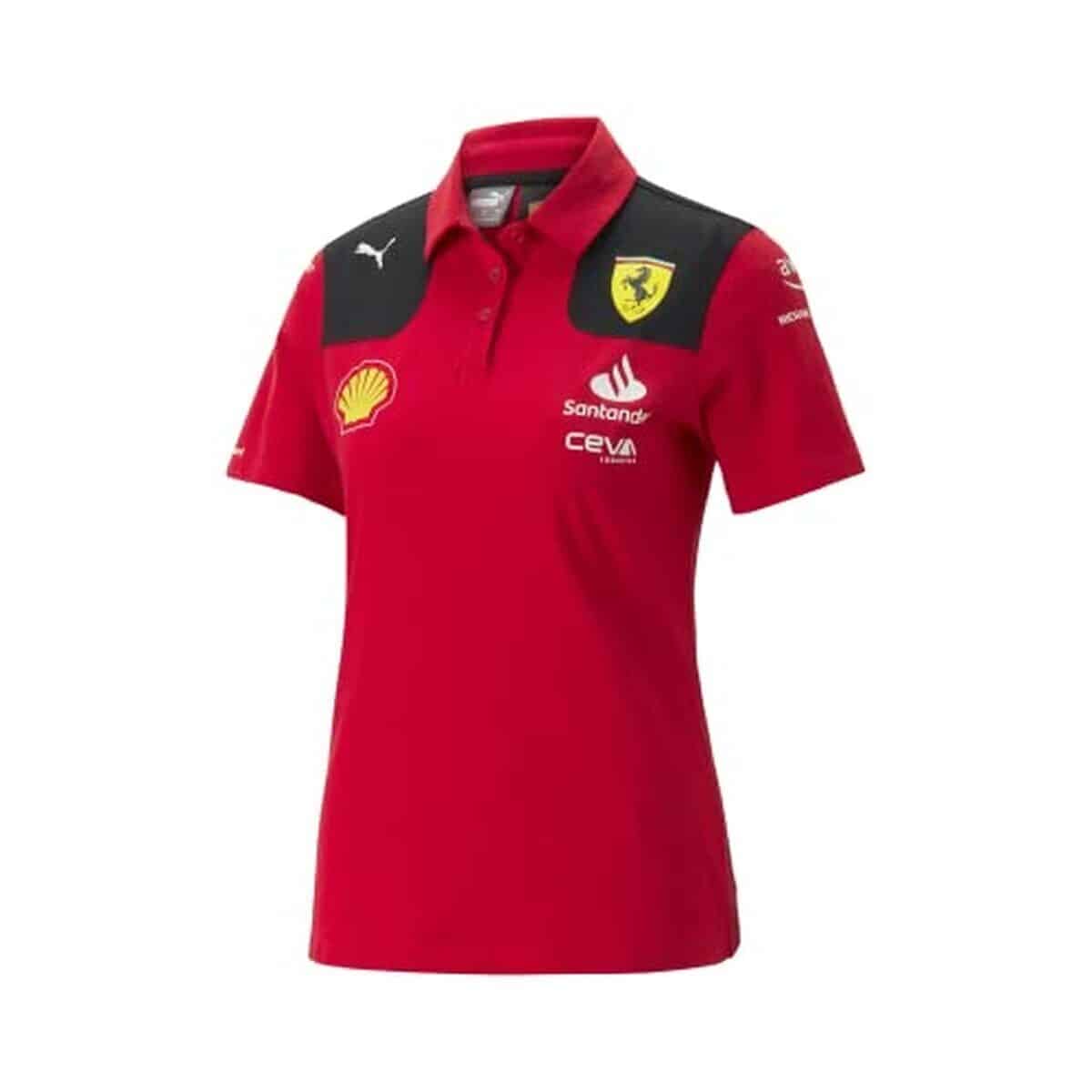 Avis : polo Scuderia Ferrari 2026 pour femme, rouge taille XL