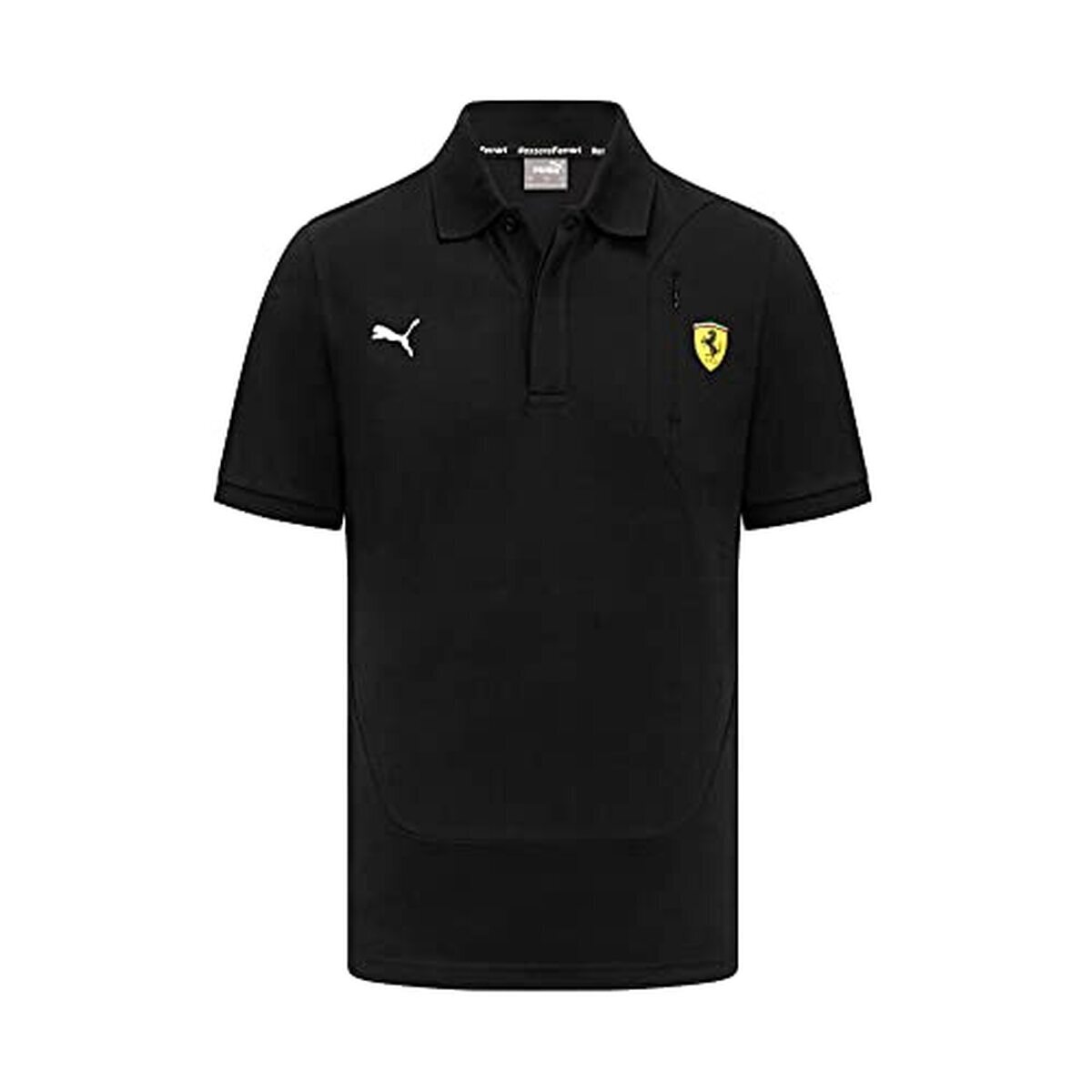 Test du polo Scuderia Ferrari Puma Classic noir et rouge taille L