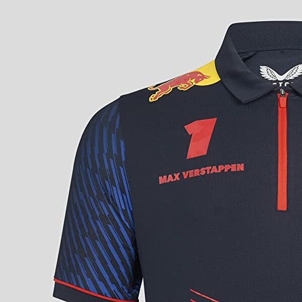 Découvrez le polo Red Bull Racing F1 Max Verstappen bleu en taille M : style unique et confort assurés pour les passionnés de Formule 1