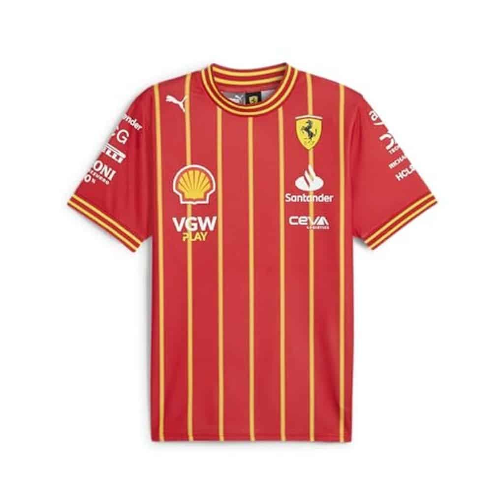 Test du maillot de football Scuderia Ferrari Carlos Sainz rouge taille M