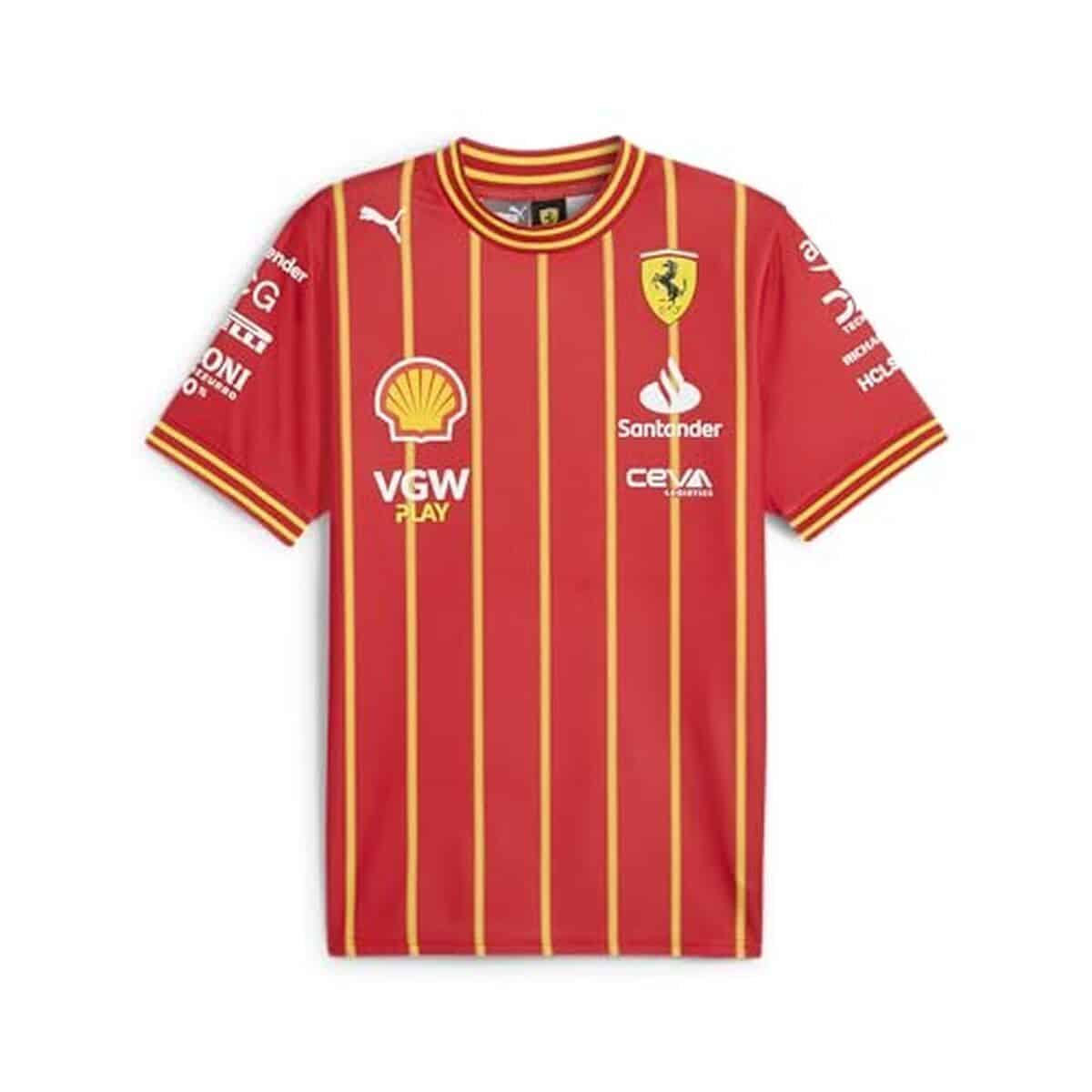 Test du maillot de football Scuderia Ferrari Carlos Sainz rouge taille M