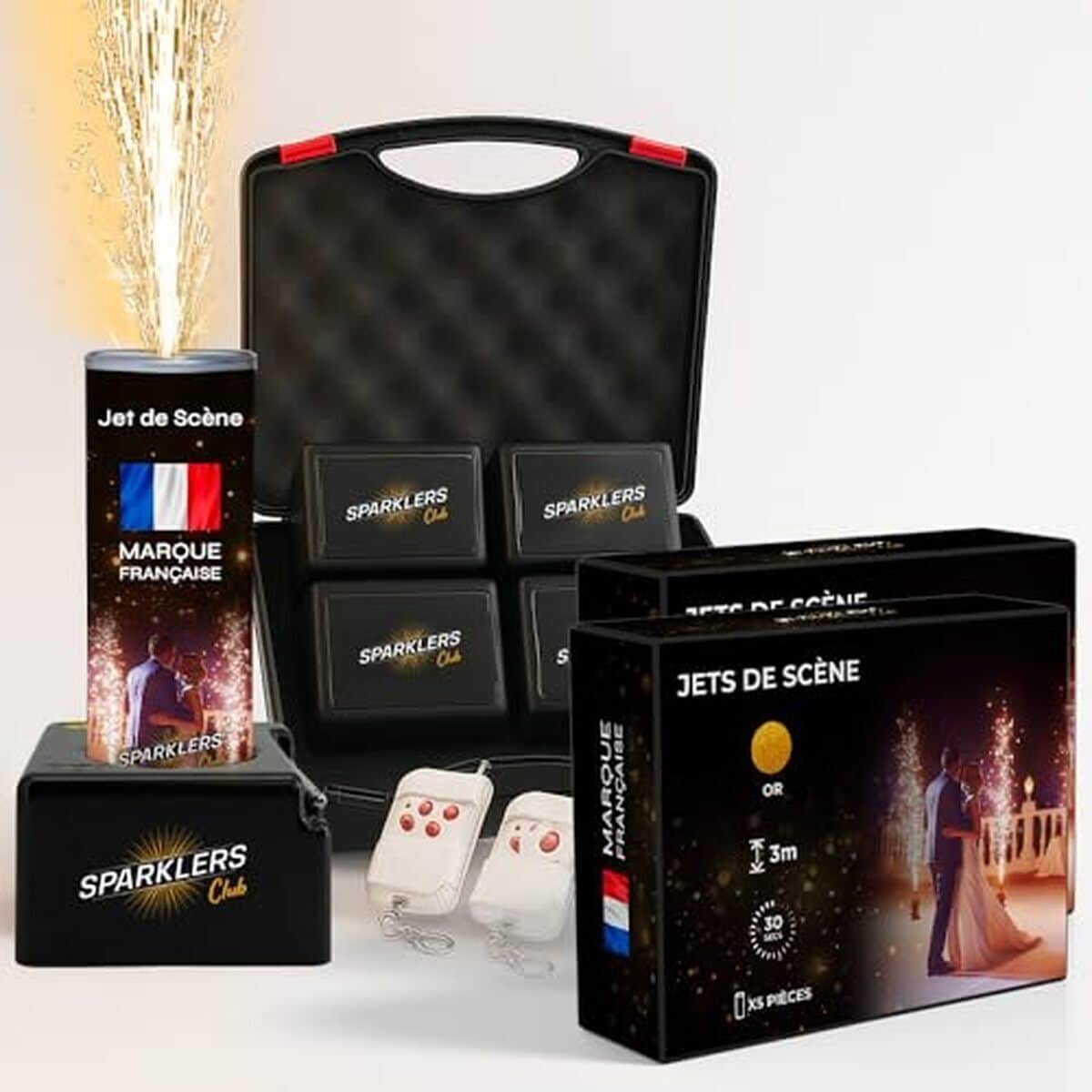 Test : pack Sparkler Club avec jets de scène or 3m 30s
