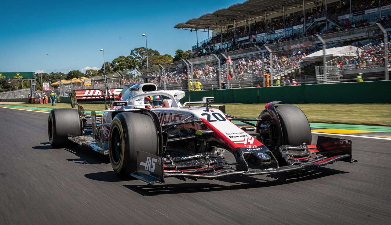 Pr&eacute;sentation de la haas fw24 au gp australien