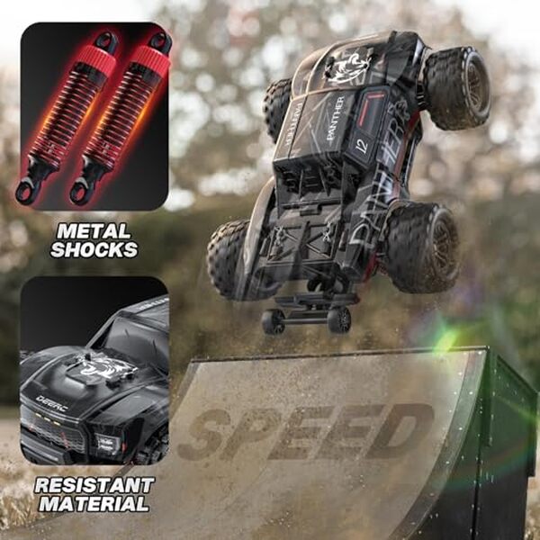 Découvrez l'expérience ultime de conduite sur tous les terrains avec le Monster truck DEERC : une performance exceptionnelle à 75 km/h.