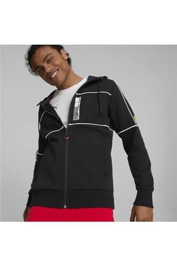 Découvrez notre analyse détaillée de la veste à capuche Puma Ferrari Race pour homme : allie élégance et esprit sportif en noir. Conseils, avis et style au rendez-vous.