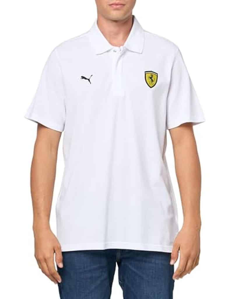 Test : polo Ferrari Race Graphic Puma blanc pour homme, taille L
