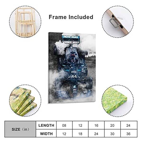 Découvrez notre avis complet sur le poster de voiture de course F1 ZIF en toile décorative 60 x 90 cm : design, qualité et impact visuel pour votre déco murale